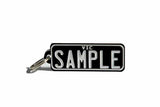 Number Plate Key Ring Black with White Writing