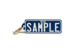 Number Plate Key Ring Blue with White Writing