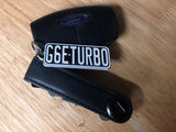 Number Plate Key Ring Black with White Writing