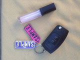 Number Plate Key Ring Purple with White Writing